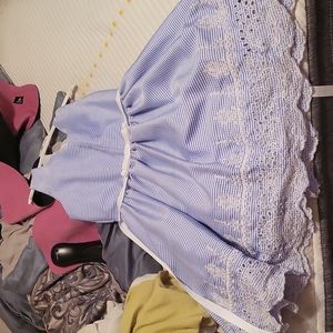 Blue and white dress